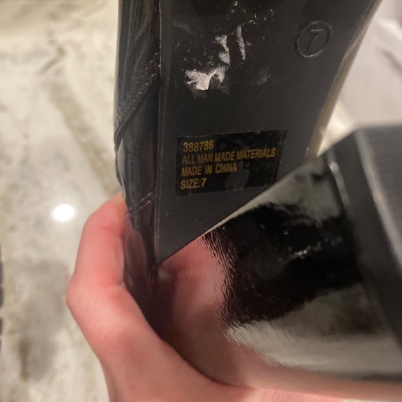 NEW Black faux patent zippered heel boots size 7 - Picture 6 of 6